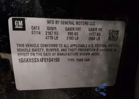 2015 Cadillac Cts Luxury from USA, damaged, VIN 1G6AX5SX4F0104199